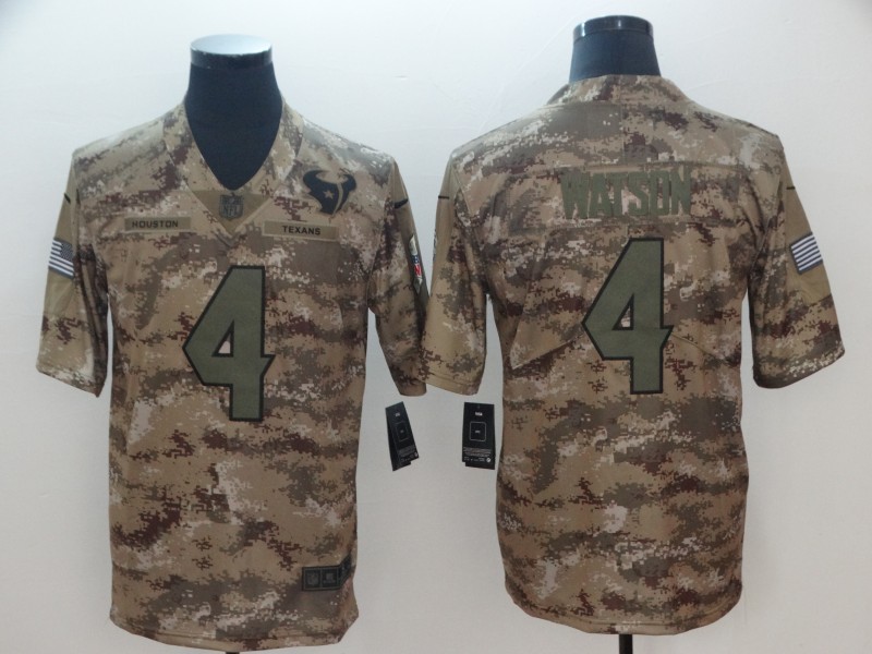 Men's Houston Texans Deshaun Watson #4 Camouflage Jersey
